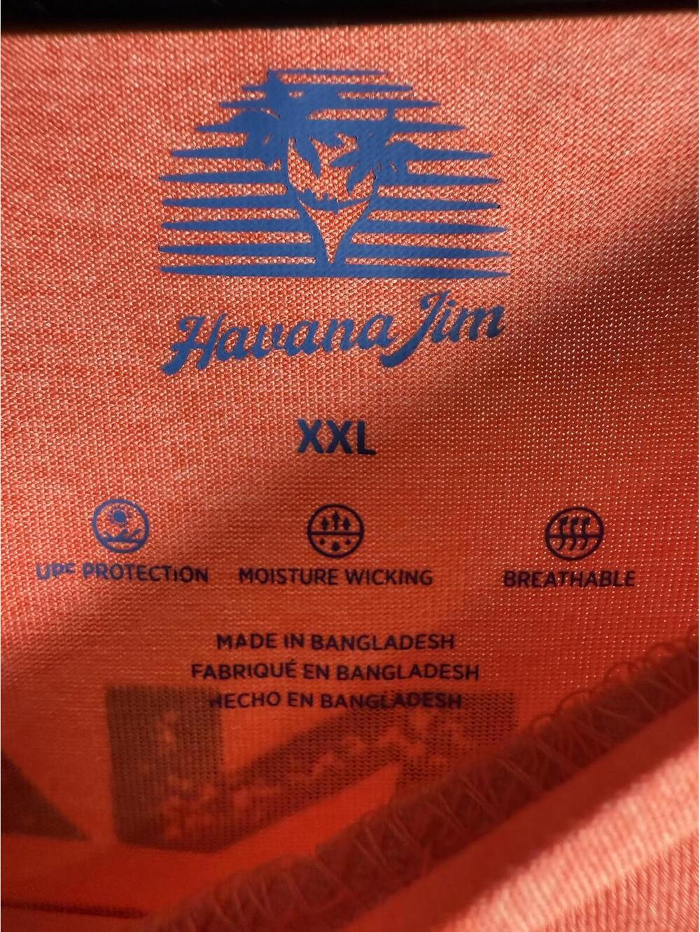 NWT Havana Jim Crew Neck Short Sleeve Logo T-Shirt Coral Heather XXL - Picture 5 of 7